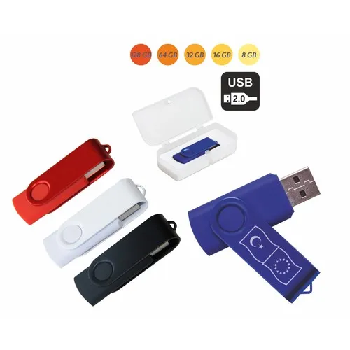 Clé USB métallique colorée avec capuchon pivotant