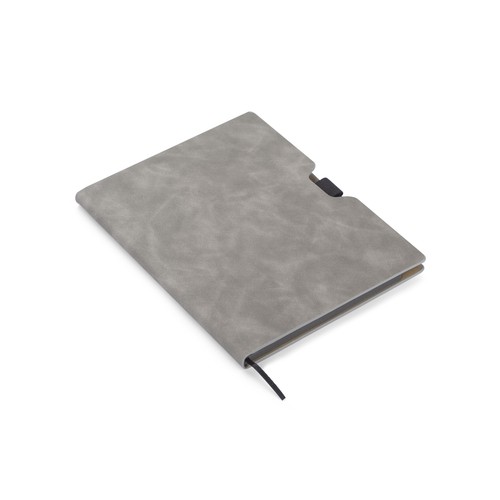 Carnet A5 Ligné Premium - Couverture Aspect Cuir Gris