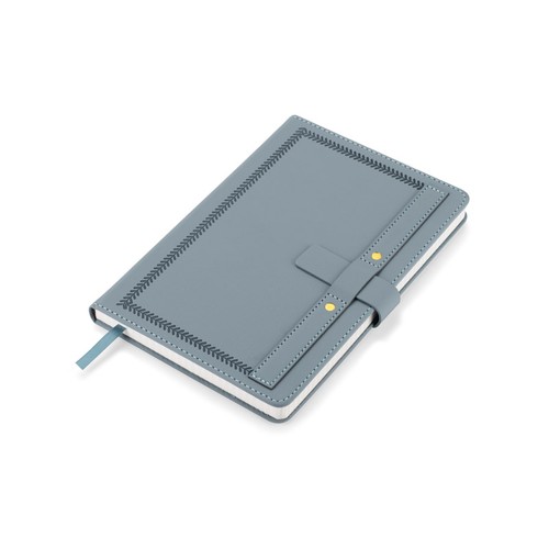 Carnet A5 Ligné Premium - Couverture Aspect Cuir Gris
