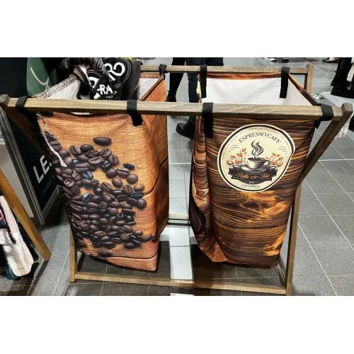 Panier de Rangement Personnalisable en Bois et Tissu - 110x50x83cm