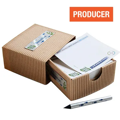 Porte-mémo recyclé personnalisable avec 200 feuilles et crayon