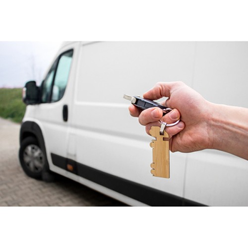 Porte-clés Camion en Bambou Personnalisable | Écologique & Original