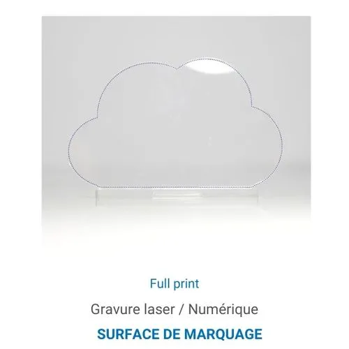 Trophée en plexiglas NUAGE - France 3 mm