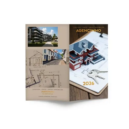 ECO POCHE CREATION 2026 - 95 x 165 mm - QUINZAINIER 64 PAGES - COUVERTURE 380g QUADRI PAGES 1 ET 4 - PELLICULAGE BRILLANT RECTO - PIQURE 2 POINTS METAL