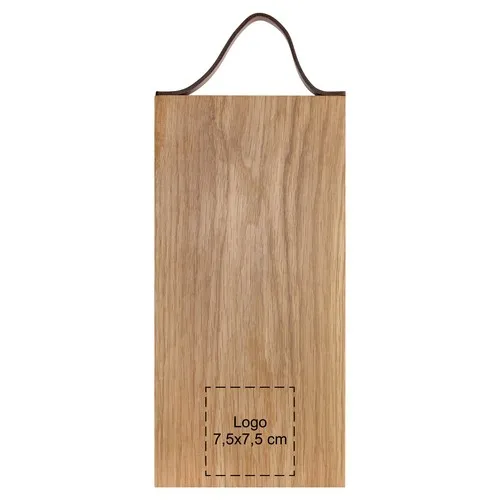 Planche à servir chêne et cuir 33x16 cm personnalisable