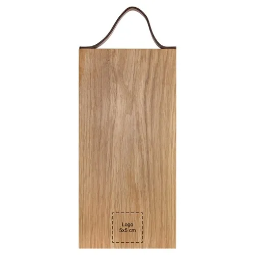 Planche à servir chêne et cuir 33x16 cm personnalisable