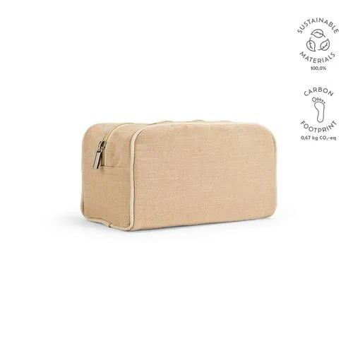 Trousse de toilette Rio 3,3L en jute 260g, avec fermeture Zip