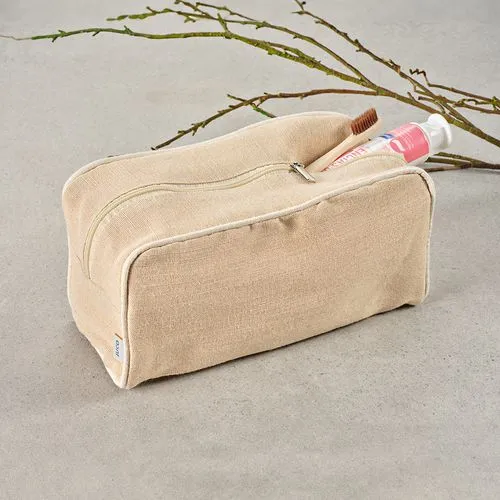 Trousse de toilette Rio 3,3L en jute 260g, avec fermeture Zip