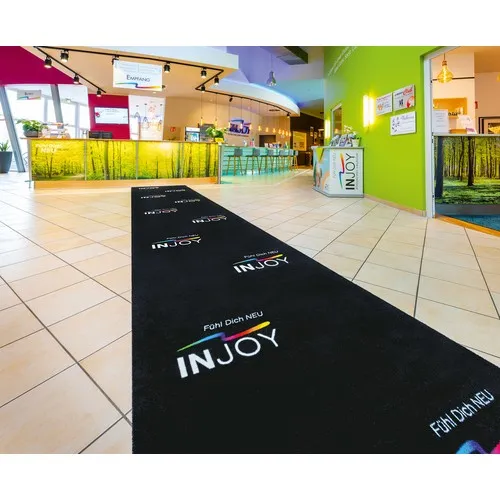 Tapis de sol personnalisé pour hall d'accueil et espace gym
