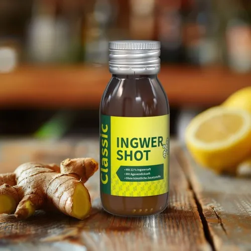 Shot Gingembre Bio Personnalisable 60ml - Cadeau Client Bien-être