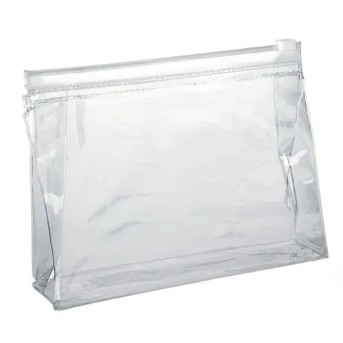Trousse de toilette à glissière en PVC transparent