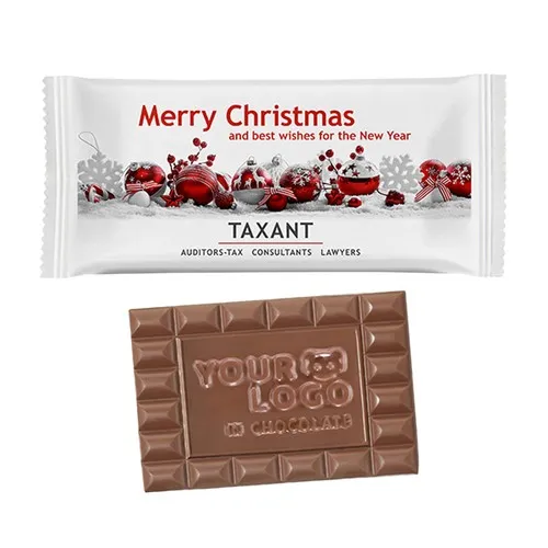 Mini Père Noël en Chocolat Personnalisable - Cadeau d'Entreprise