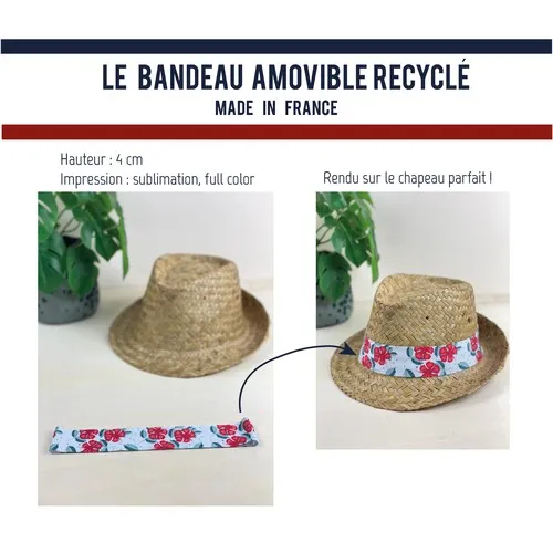Bandeau Amovible Recyclé pour Chapeau - Made in France