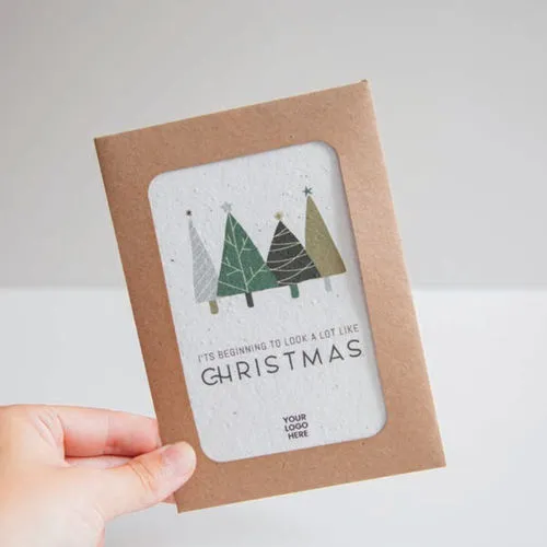 Carte de Noël en Papier Ensemencé Personnalisable