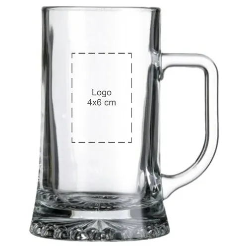 Chopes à bière 52 cl personnalisables - Lot de 6 verres transparents