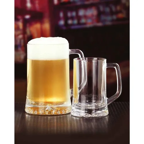 Chopes à bière 52 cl personnalisables - Lot de 6 verres transparents