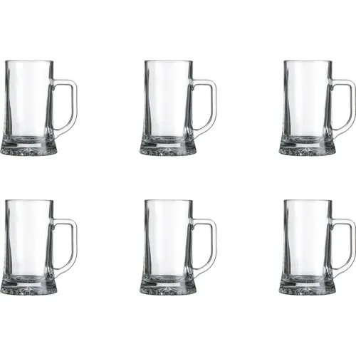 Chopes à bière 52 cl personnalisables - Lot de 6 verres transparents