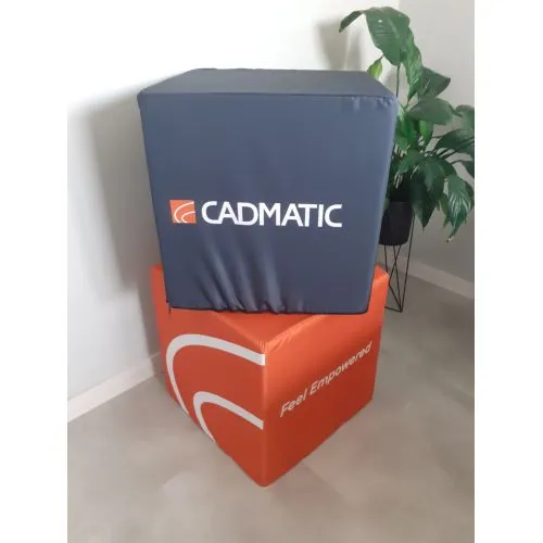 Cube Événementiel Personnalisé - Pouf Publicitaire 40x40 ou 50x50 cm