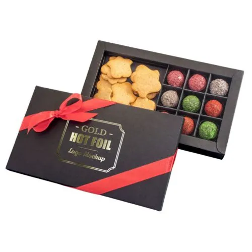 Set avec des pralines et des cookies épicés