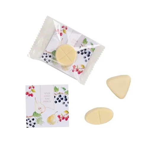 Carte Publicitaire avec Chocolat Pralinés - 3 Saveurs Gourmandes