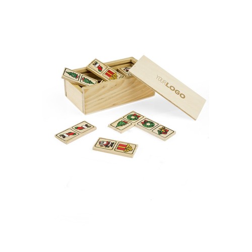 Domino HO HO HO en Bois Personnalisable - Jeu Publicitaire