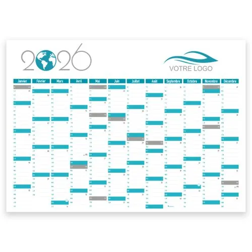 Calendrier Triptyque 4 Mois 2026 | Format Postal Personnalisable