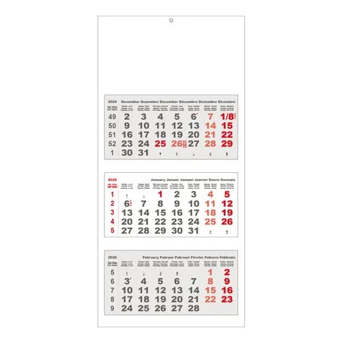Calendrier Triptyque 4 Mois 2026 | Format Postal Personnalisable
