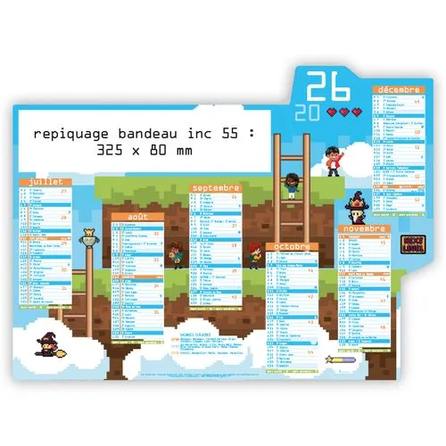 Calendrier Bancaire Personnalisé Forme Découpée 2025 - 550x405mm