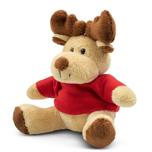 Peluche Renne avec T-shirt Personnalisable - Cadeau d'Entreprise Noël