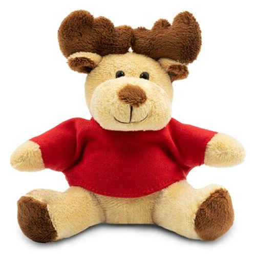 Peluche Renne avec T-shirt Personnalisable - Cadeau d'Entreprise Noël