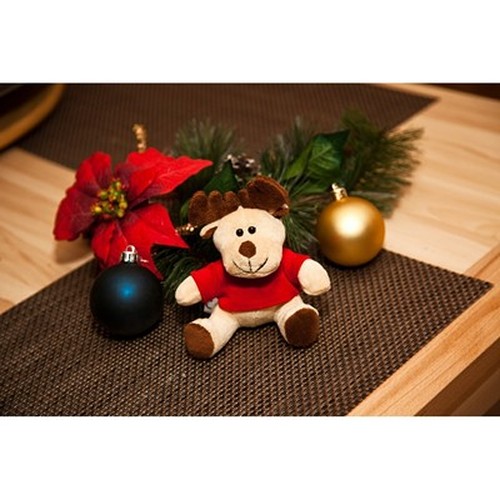 Peluche Renne avec T-shirt Personnalisable - Cadeau d'Entreprise Noël