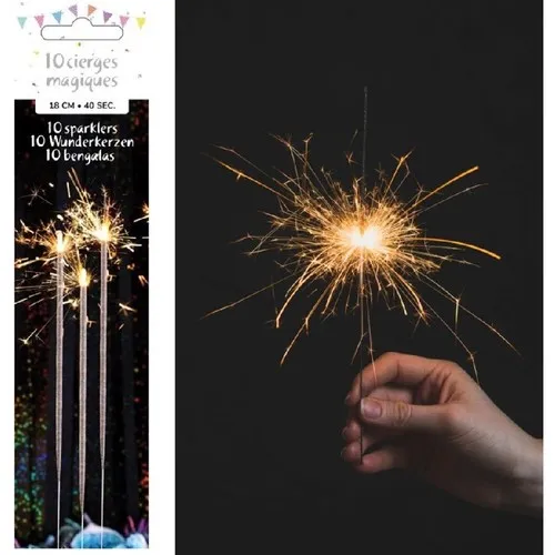 Cierges Étincelants Personnalisables 18 cm - Boîte de 10