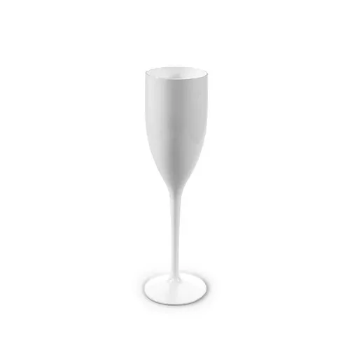 Coupe à champagne blanche réutilisable PC 15cl - Personnalisable