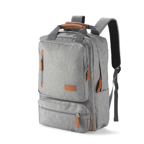 Sac à dos publicitaire bicolore gris et marron - Personnalisable