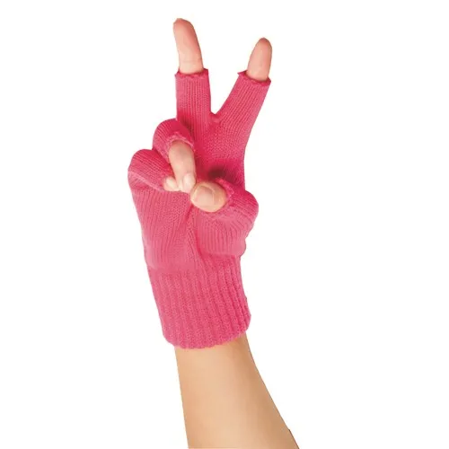 Mitaines Tricot Rose Fluo - Personnalisables par Sérigraphie