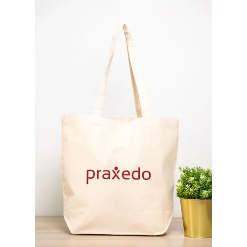 Sac Shopping Coton 280g avec Soufflet - Anses Longues Personnalisable