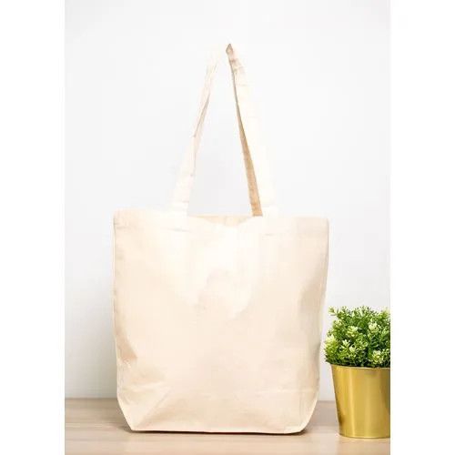 Sac Shopping Coton 280g avec Soufflet - Anses Longues Personnalisable