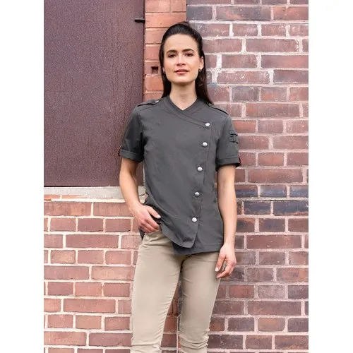 Short-Sleeve Ladies' Chef Jacket Denim-Style ROCK CHEF®-Stage2