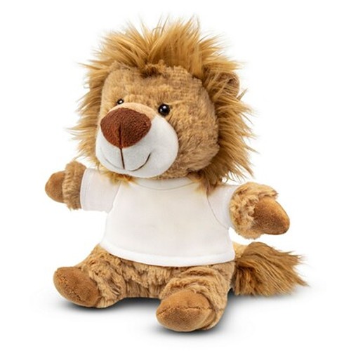 Lion en Peluche Personnalisable avec T-shirt Sérigraphié