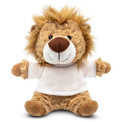 Lion en Peluche Personnalisable avec T-shirt Sérigraphié