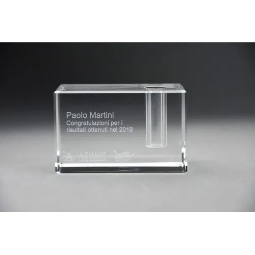 Porte-stylo en cristal personnalisable - Objet publicitaire haut de gamme