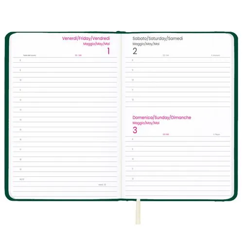 Agenda Journalier 2026 Rigide PU Personnalisable - Format 17x24cm
