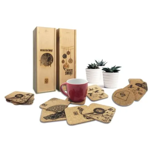 Objets publicitaires écologiques gravés laser - Bois, liège & carton