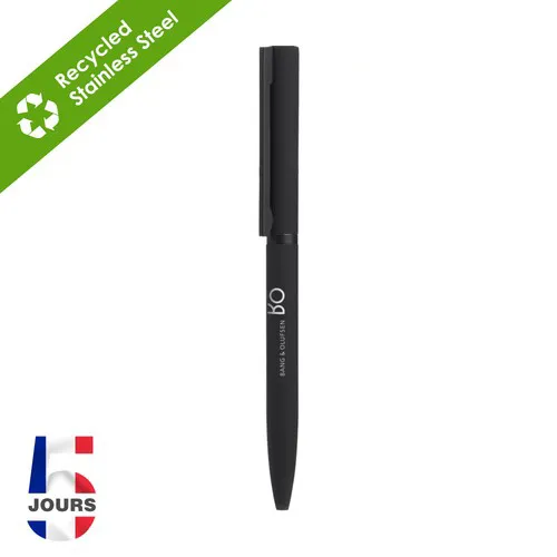 Stylo bille Sari twist métal noir STOCK FRAN