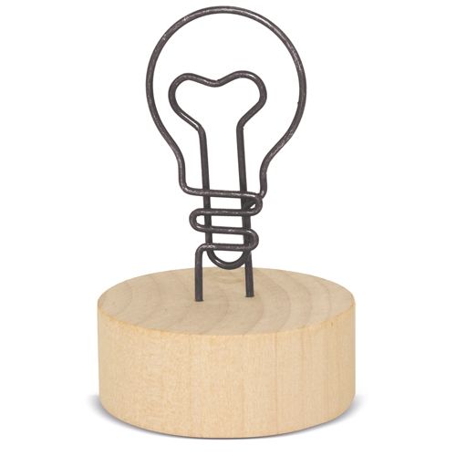 Pince Mémo Socle Bois Personnalisable - Porte-Notes Bureau