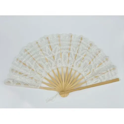 Éventail Bambou et Dentelle Personnalisable - Qualité Premium