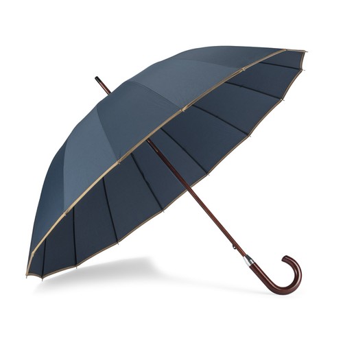 Parapluie publicitaire 16 panneaux ouverture manuelle - Poignée bois