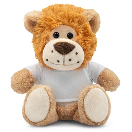 Peluche Lion Personnalisable avec T-shirt Imprimable - 16 cm