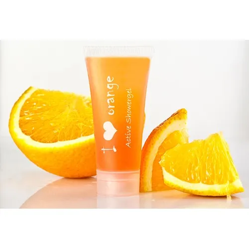 Gel douche 2-en-1 personnalisable 20 ml - Tube blanc brillant