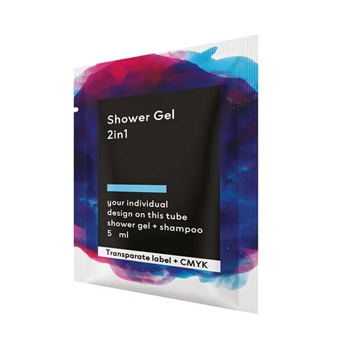 Gel douche 2-en-1 personnalisable 20 ml - Tube blanc brillant